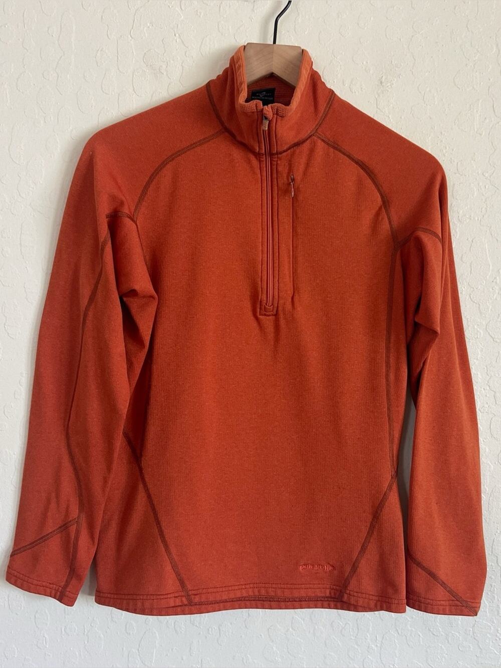 Patagonia Capilene Grid Fleece 1/4 Zip Pullover Mid-layer Top Small Orange Hike